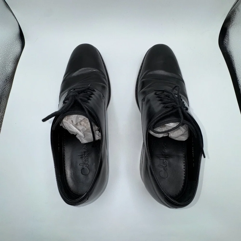 Cole Haan Air Colton Plain Oxford Men 10.5 M Black‎ Leather Dress Shoe C08894
